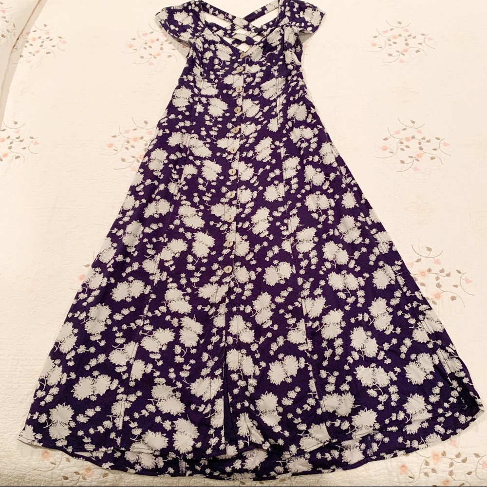 ANTHROPOLOGIE MAEVE, Blue Button Dress, Size 2